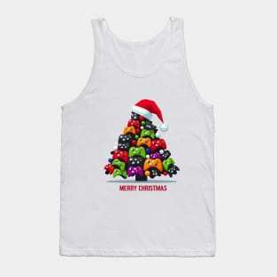 Video Game Controller Christmas Santa Gamer Boys Tank Top